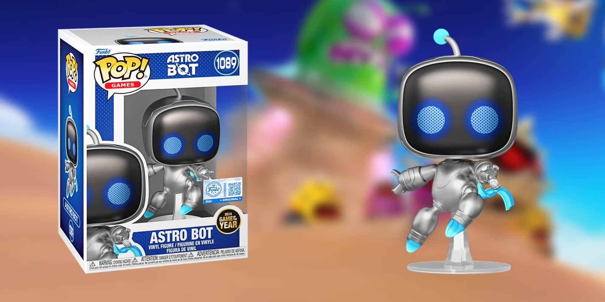 astro-bot-in-a-box-and-on-a-stand-on-a-blurred-background
