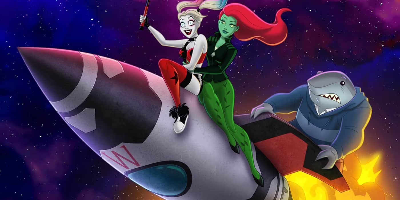 harley-quinn-with-poison-ivy-king-shark-season-4