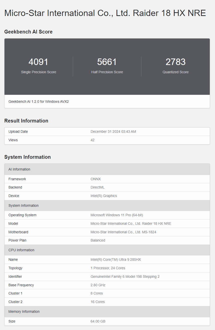 Geekbench-AI-Core-Ultra-9-285HX