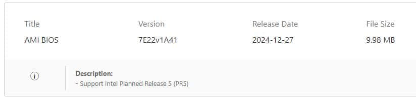 MSI-7E22v1A41-BIOS-version