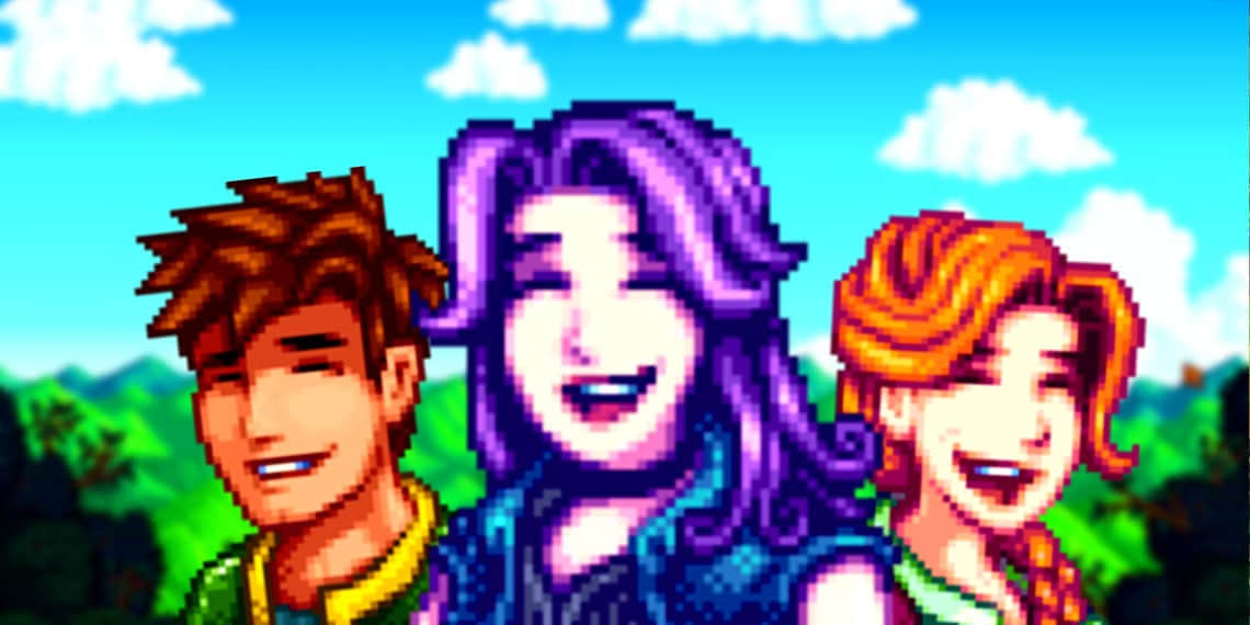 stardew-valley-chracters-smiling-with-the-title-screen-behind-them