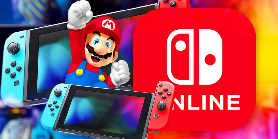 nintendo-switch-with-a-happy-mario-and-a-nintendo-online-logo