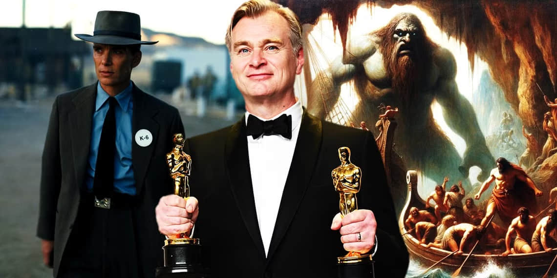 collage-of-cillian-murphy-in-oppenheimer-christopher-nolan-with-two-oscars-and-an-illustration-of-homer-s-odyssey