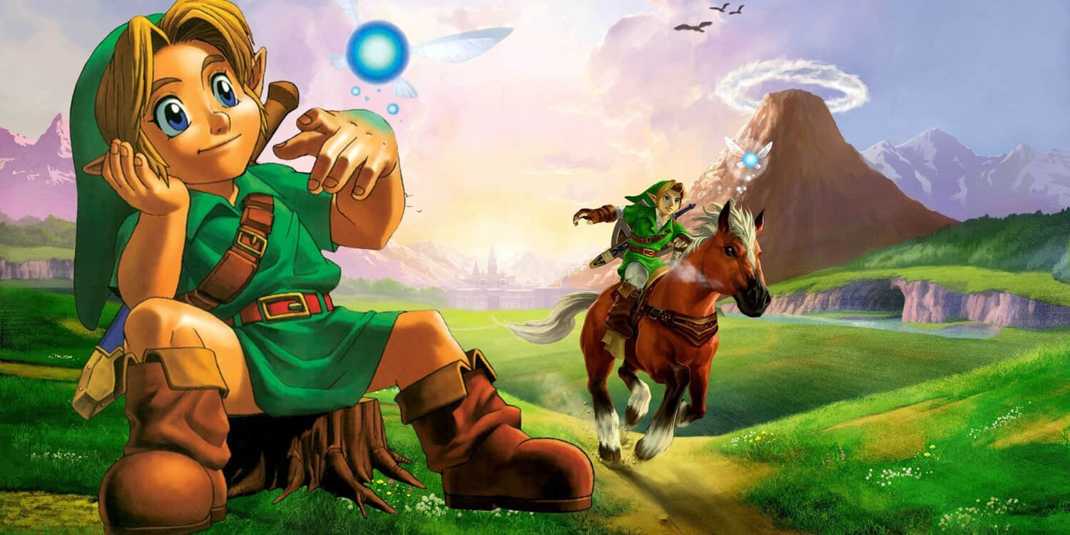 young-link-with-navi-over-an-image-of-link-riding-epona-in-ocarina-of-time.jpeg